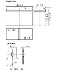 BDS BATTERY AGM DEEP CYCLE LONG LIFE 6V 42AH T2