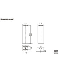 BDS BATTERY FLOOD TUBULAR PLATE 2V 1000AH T13