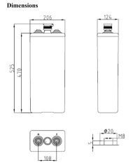 BDS BATTERY FLOOD TUBULAR PLATE 2V 350AH T13