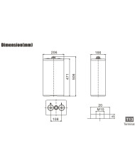 BDS BATTERY FLOOD TUBULAR PLATE 2V 500AH T13