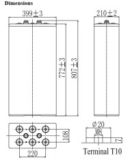 BDS BATTERY SEALED TUBULAR PLATE 2V 2200AH T13
