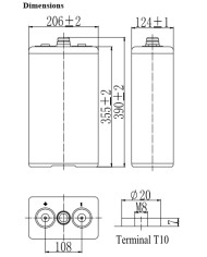 BDS BATTERY SEALED TUBULAR PLATE 2V 250AH T13