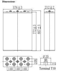 BDS BATTERY SEALED TUBULAR PLATE 2V 3000AH T13