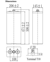 BDS BATTERY SEALED TUBULAR PLATE 2V 420AH T13