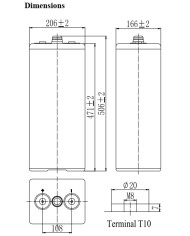 BDS BATTERY SEALED TUBULAR PLATE 2V 500AH T13