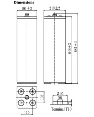 BDS BATTERY SEALED TUBULAR PLATE 2V 800AH T13
