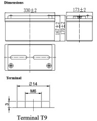 BDS BATTERY AGM DEEP CYCLE LONG LIFE 12V 65AH T9