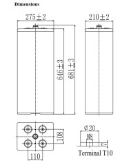 BDS BATTERY GEL TUBULAR PLATE 2V 1200AH T13