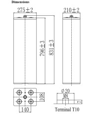 BDS BATTERY GEL TUBULAR PLATE 2V 1500AH T13