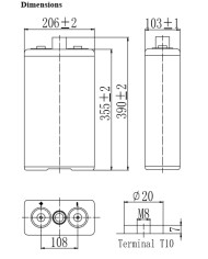 BDS BATTERY GEL TUBULAR PLATE 2V 200AH T13