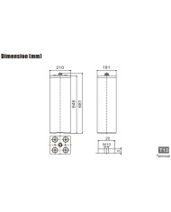 BDS BATTERY GEL TUBULAR PLATE 2V 800AH T13