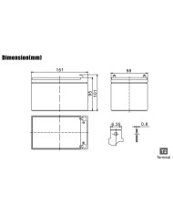 BDS BATTERY AGM LONG LIFE 12V 12AH T2