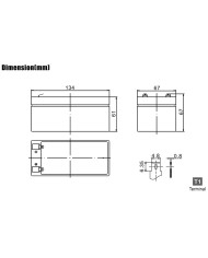 BDS BATTERY AGM 12V 3.4AH T1