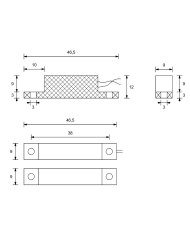 CONTATTO MAGNETICO PLASTICA RETTANGOLARE