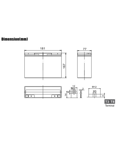 Bds Battery Agm Long Life12v 22ah T8