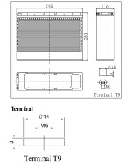 BDS BATTERY AGM FRONT TERM LONG LIFE 12V 105AH T9