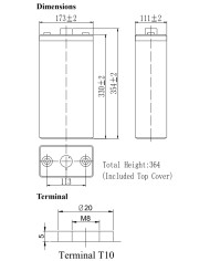 BDS BATTERY AGM HIGH CAPACITY L.LIFE 2V 250AH T10