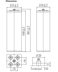 BDS BATTERY GEL TUBULAR PLATE 2V 1200AH T13