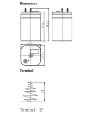 BDS BATTERY AGM 6V 5AH SPRING TERMINAL