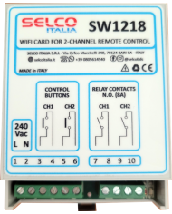 SCHEDA WIFI PER COMANDO REMOTO UTENZE 2 CANALI