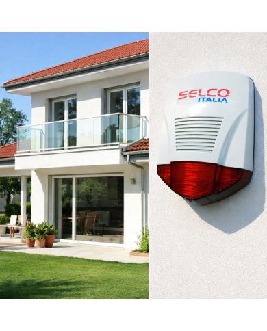 SIRENA AUTOALIMENTATA CON LAMPEGGIATORE